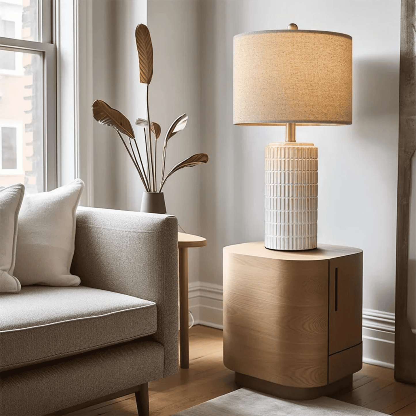 Retro Fabric Art Ceramic Table Lamp Minimalist Glow - For Modern Homes